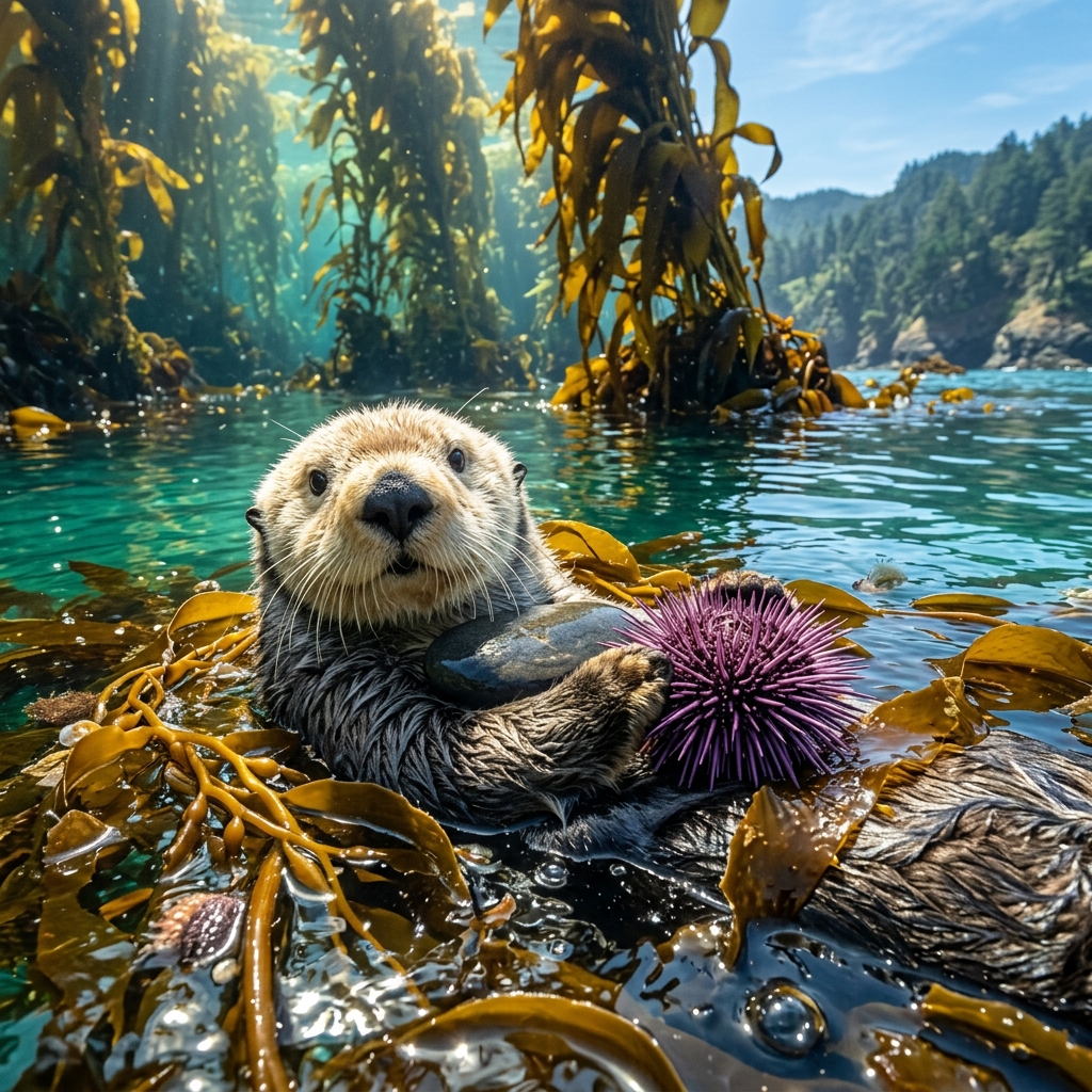 해달(Sea Otter)의 생태학적 기적: 켈프 숲을 지키는 핵심종의 비밀과 백만 가닥 털의 극한 생존 과학